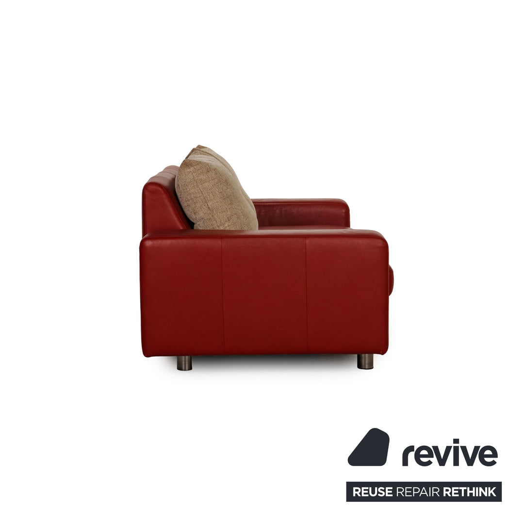 Stressless E600 Leder Sofa Garnitur Rot Zweisitzer Dreisitzer