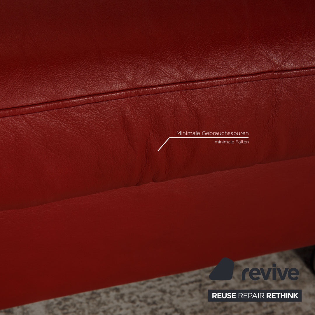 Stressless E600 Leder Sofa Garnitur Rot Zweisitzer Dreisitzer