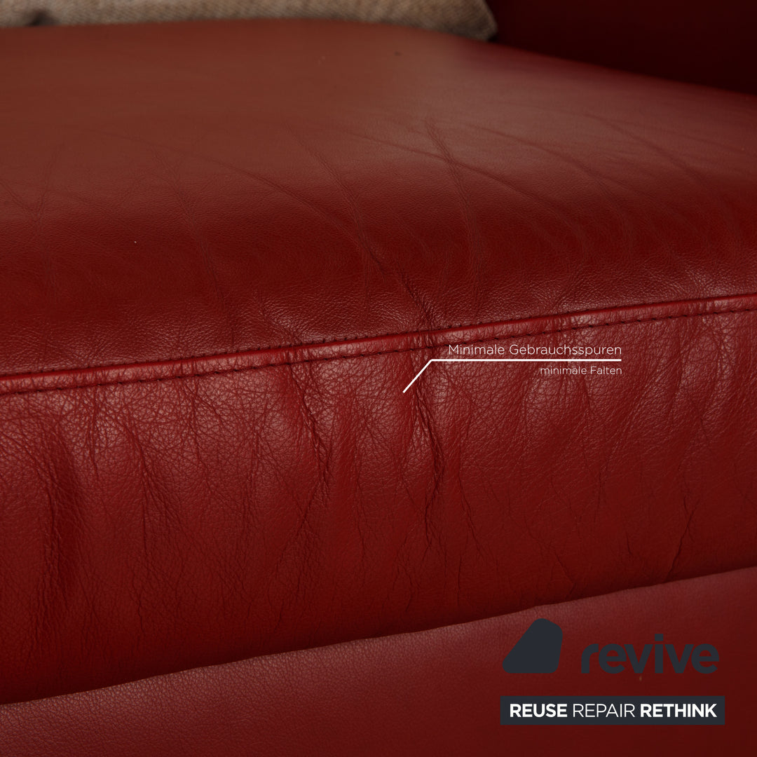 Stressless E600 Leder Sofa Garnitur Rot Zweisitzer Dreisitzer