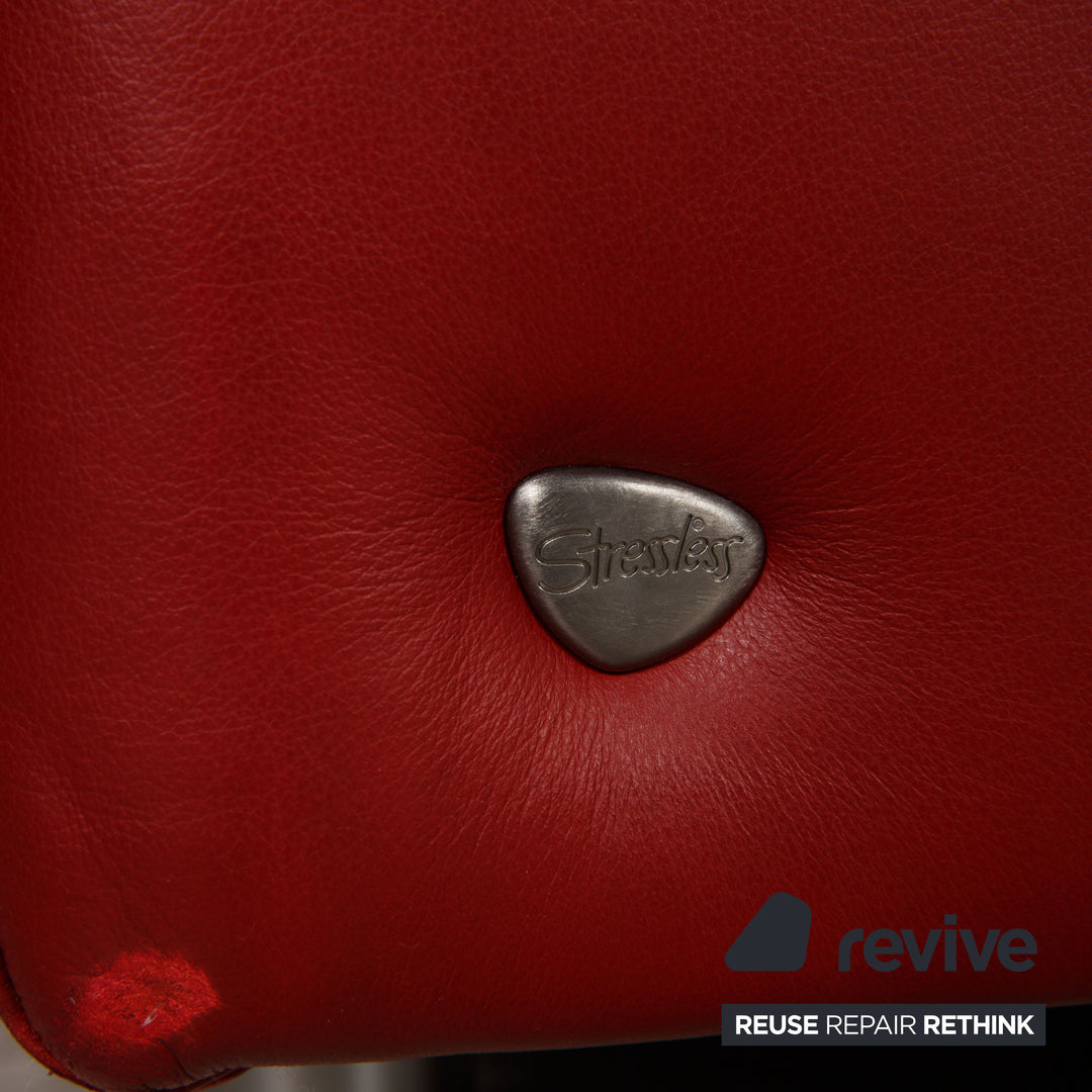 Stressless E600 Leder Sofa Garnitur Rot Zweisitzer Dreisitzer