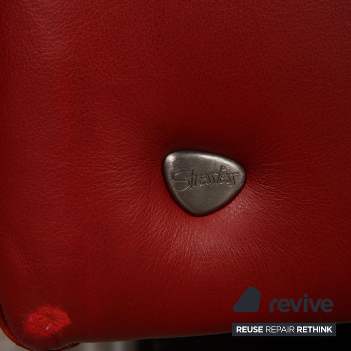 Stressless E600 Leder Sofa Garnitur Rot Zweisitzer Dreisitzer
