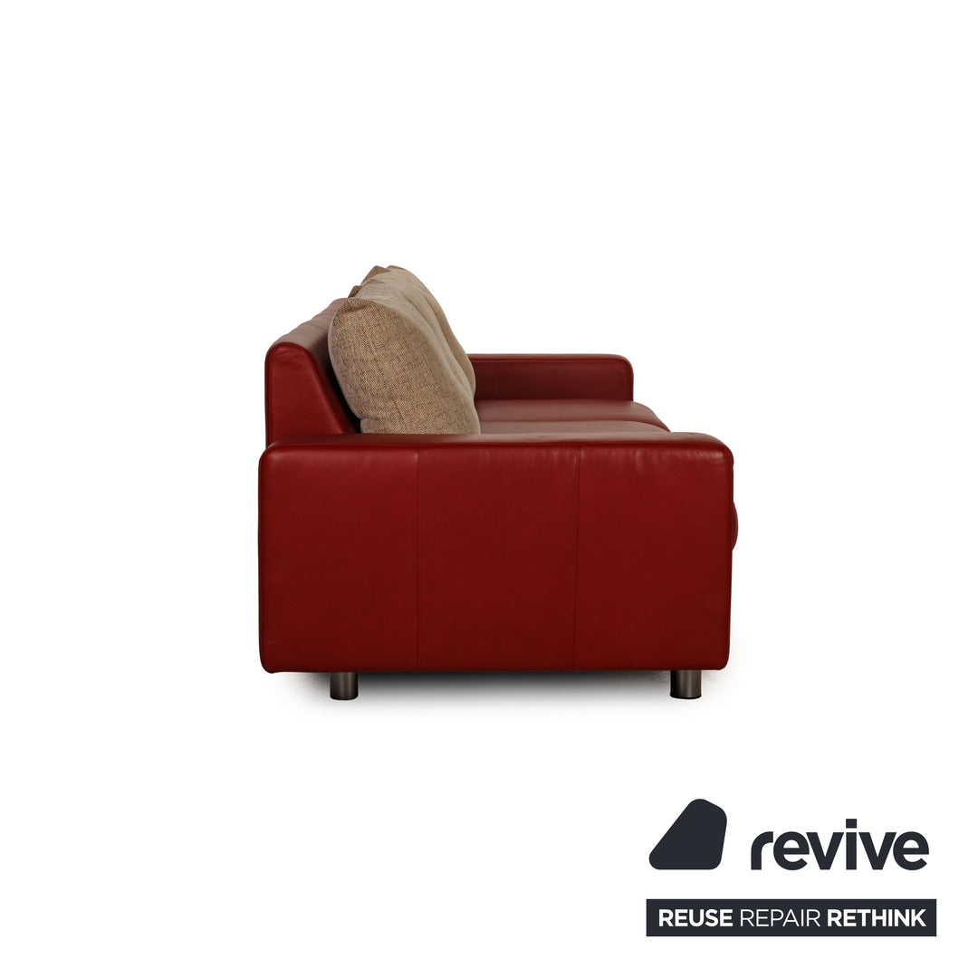 Stressless E600 Leder Sofa Garnitur Rot Zweisitzer Dreisitzer