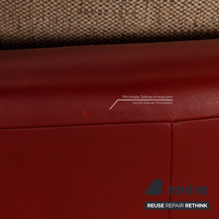 Stressless E600 Leder Sofa Garnitur Rot Zweisitzer Dreisitzer