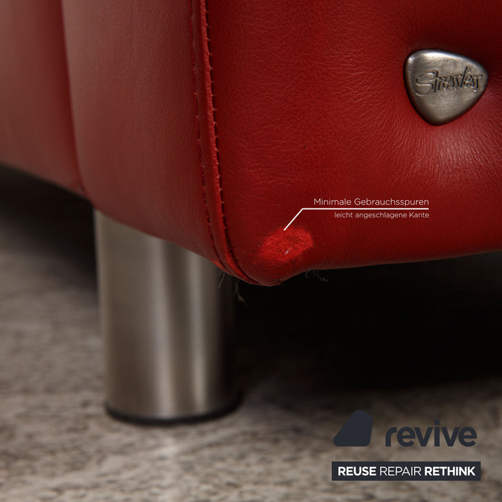 Stressless E600 Leder Sofa Garnitur Rot Zweisitzer Dreisitzer