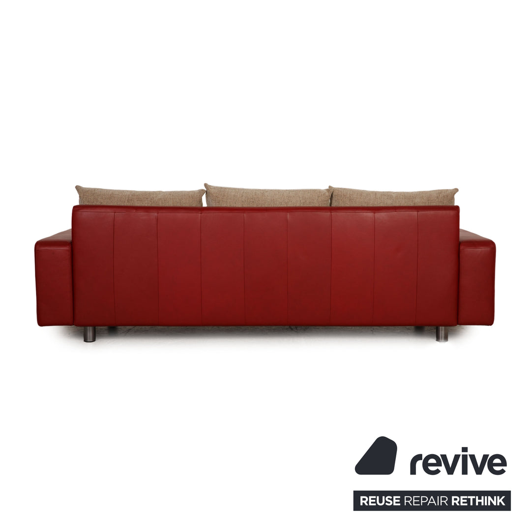 Stressless E600 Leder Sofa Garnitur Rot Zweisitzer Dreisitzer