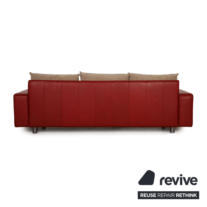 Stressless E600 Leder Sofa Garnitur Rot Zweisitzer Dreisitzer