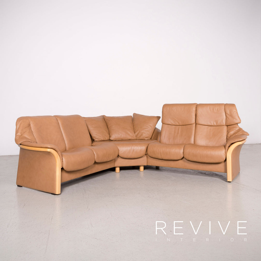 Stressless Eldorado Designer Leder Sofa Beige Ecksofa Echtleder #8202