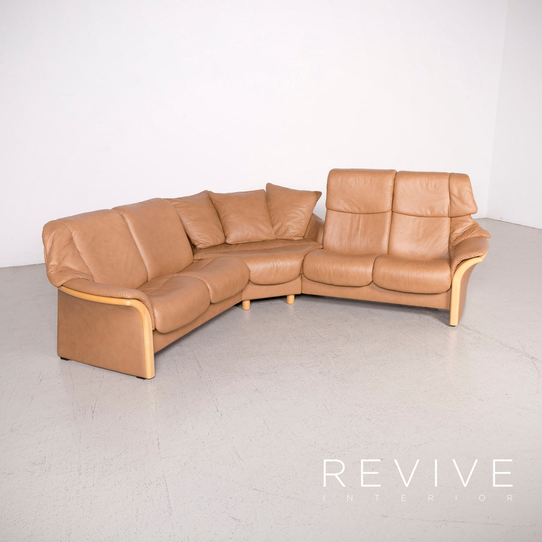 Stressless Eldorado Designer Leder Sofa Beige Ecksofa Echtleder #8202