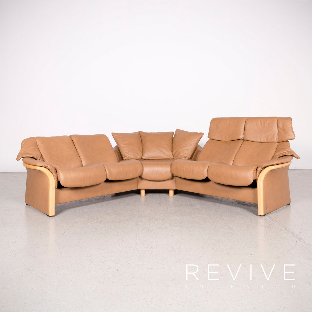 Stressless Eldorado Designer Leder Sofa Beige Ecksofa Echtleder #8202