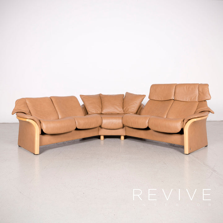 Stressless Eldorado Designer Leder Sofa Beige Ecksofa Echtleder #8202