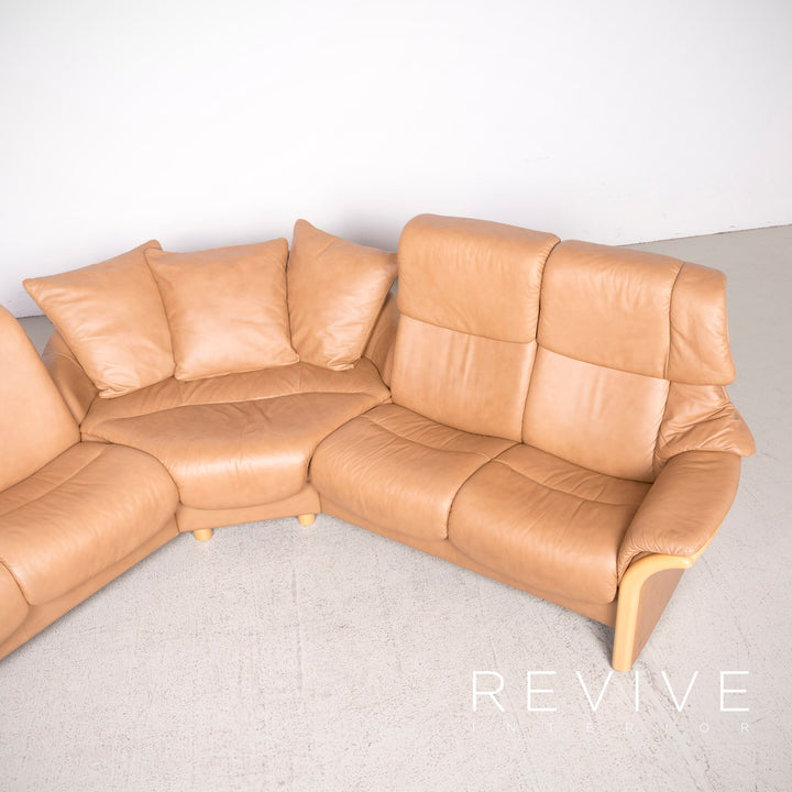 Stressless Eldorado Designer Leder Sofa Beige Ecksofa Echtleder #8202