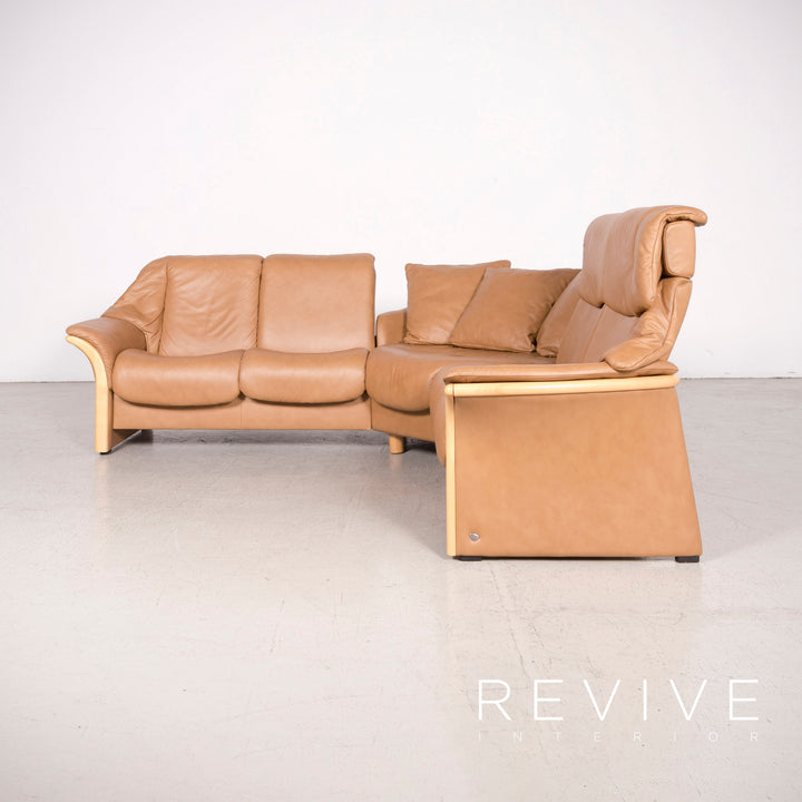 Stressless Eldorado Designer Leder Sofa Beige Ecksofa Echtleder #8202