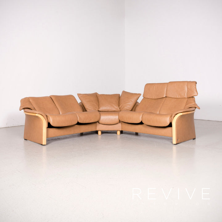 Stressless Eldorado Designer Leder Sofa Beige Ecksofa Echtleder #8202