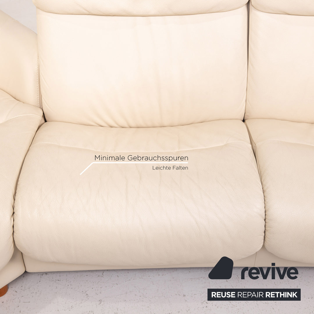 Stressless Eldorado Leder Ecksofa Creme Relaxfunktion Sofa Funktion Couch #14565