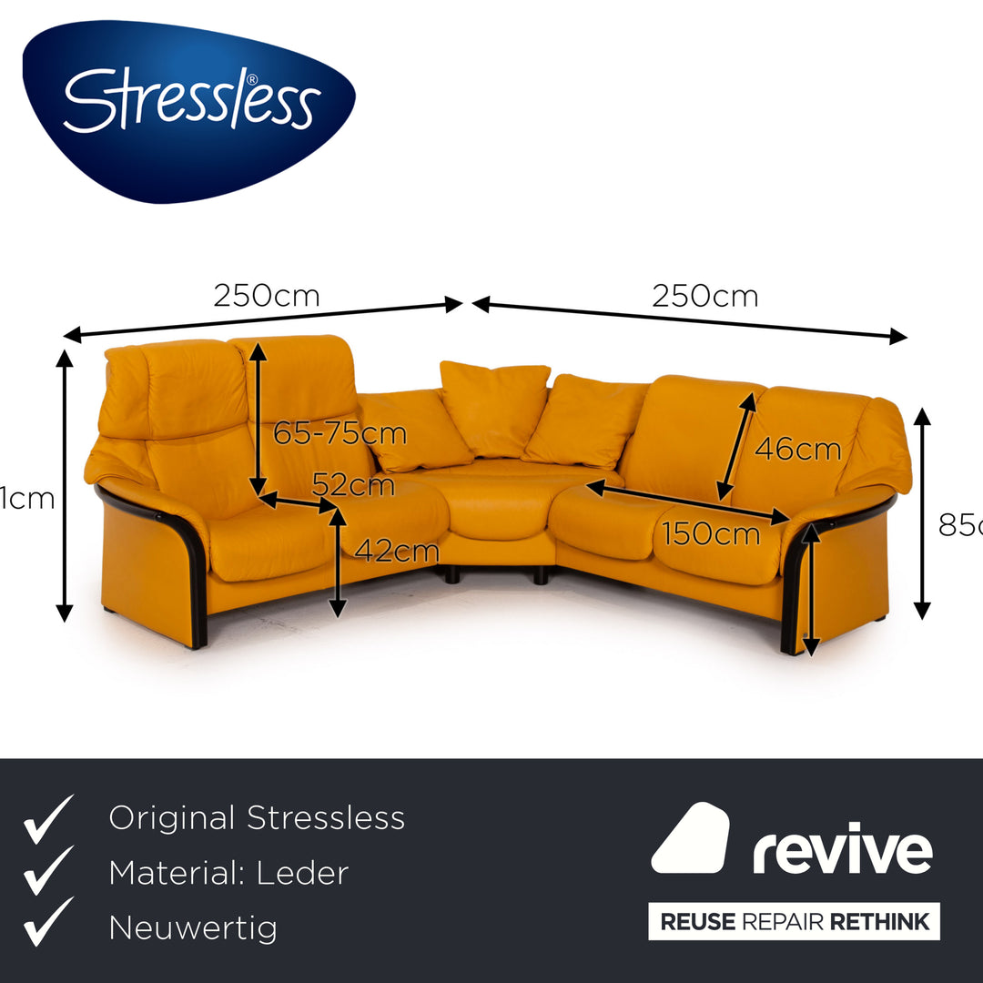 Stressless Eldorado Leder Ecksofa Gelb Relaxfunktion Sofa Couch