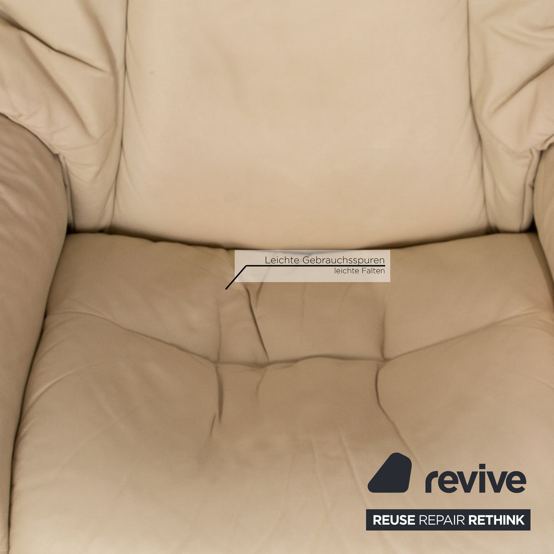 Stressless Eldorado Leder Sessel Creme manuelle Relaxfunktion