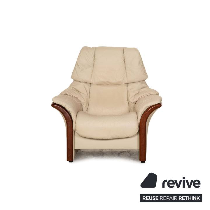 Stressless Eldorado Leder Sessel Creme manuelle Relaxfunktion