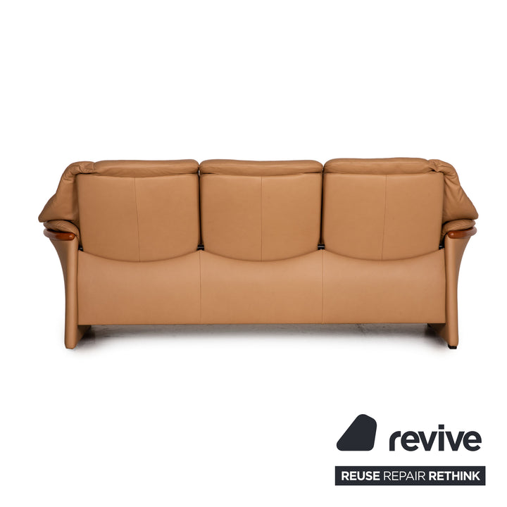 Stressless Eldorado Leather Sofa Beige Three Seater Couch