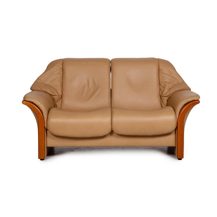 Stressless Eldorado Leder Sofa Beige Zweisitzer Couch