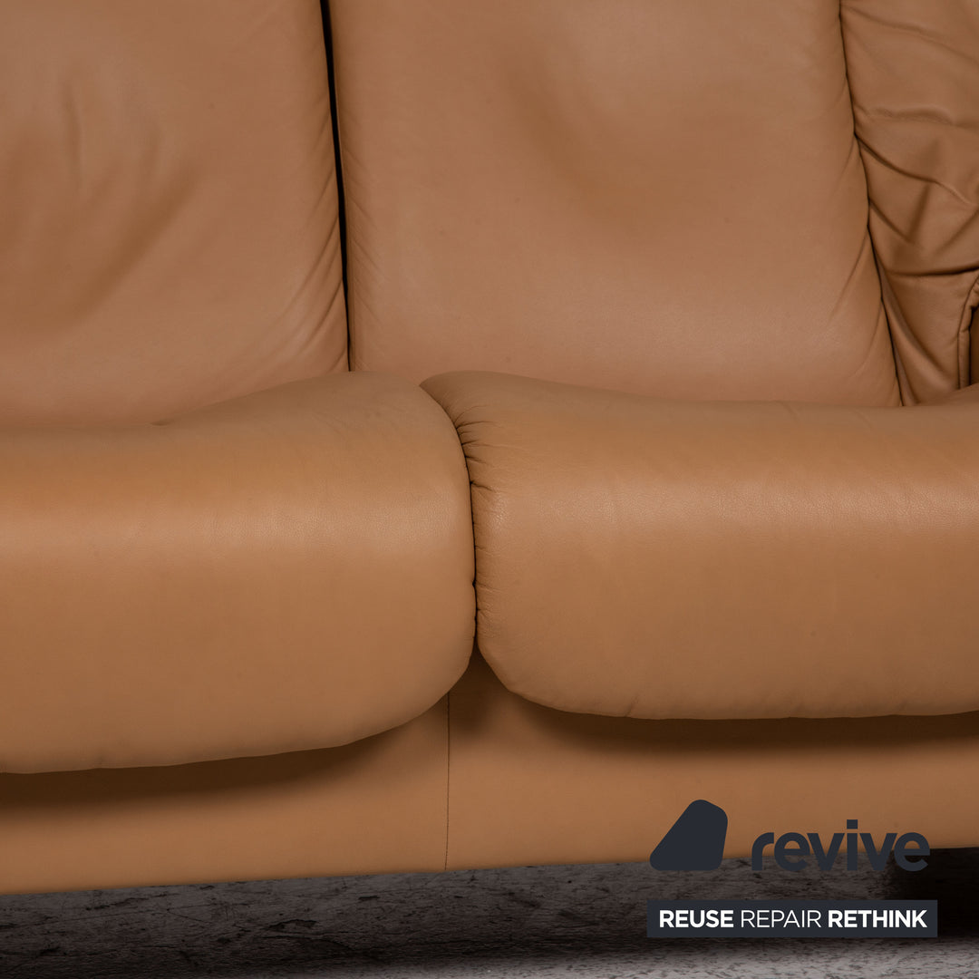Stressless Eldorado Leder Sofa Beige Zweisitzer Couch