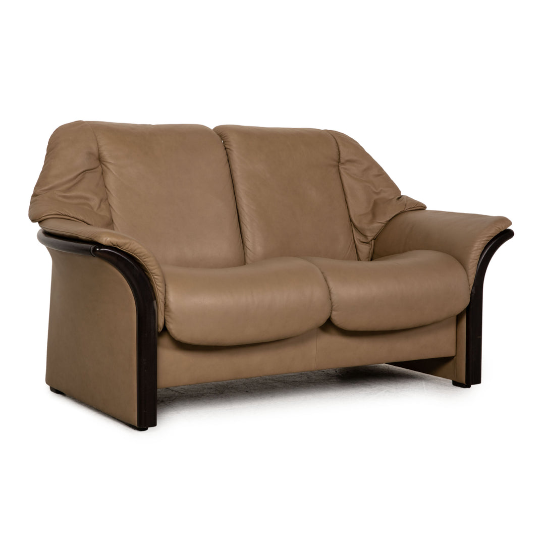 Stressless Eldorado leather two-seater beige sofa couch relax function