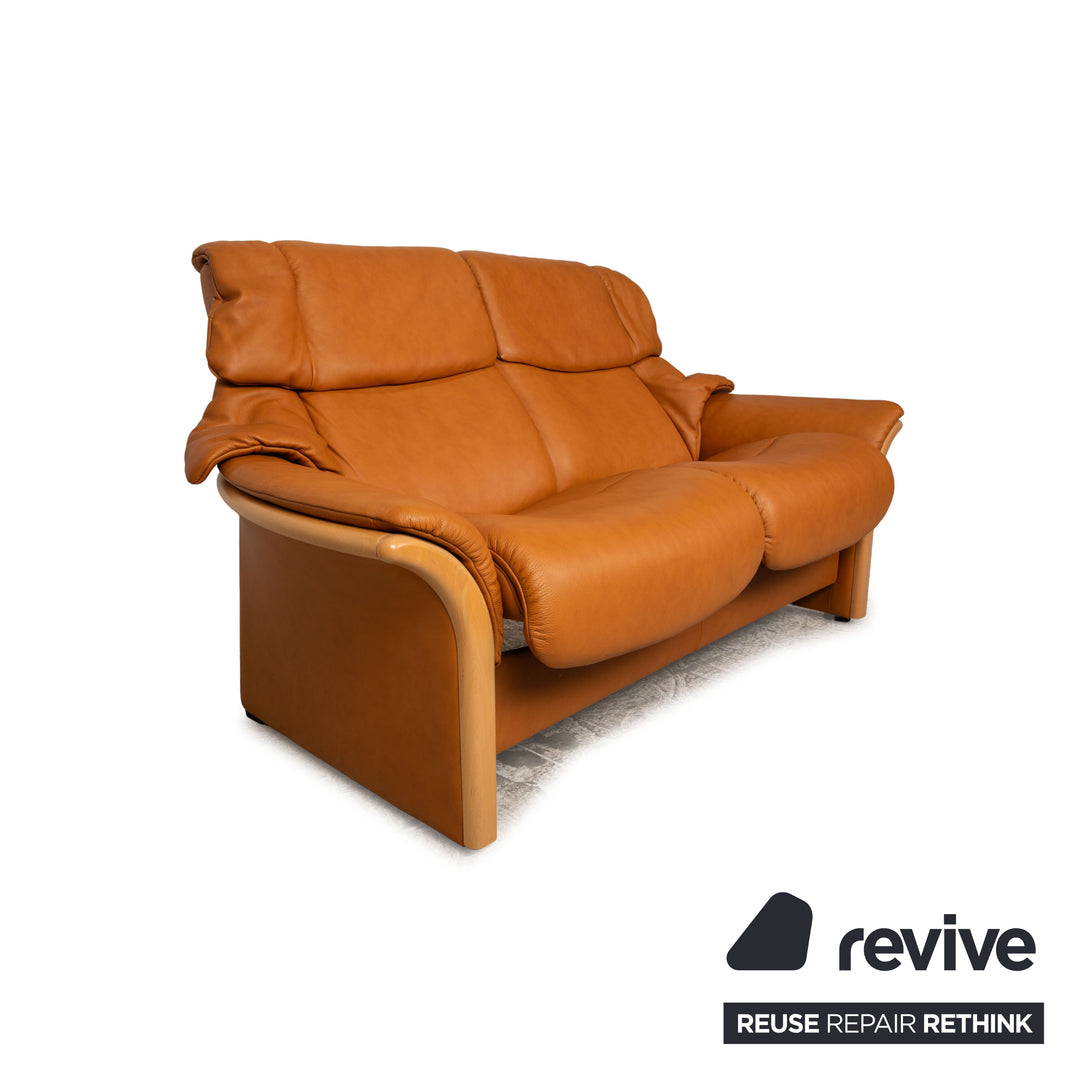 Stressless Eldorado Leather Two Seater Brown Sofa Couch Manual Function