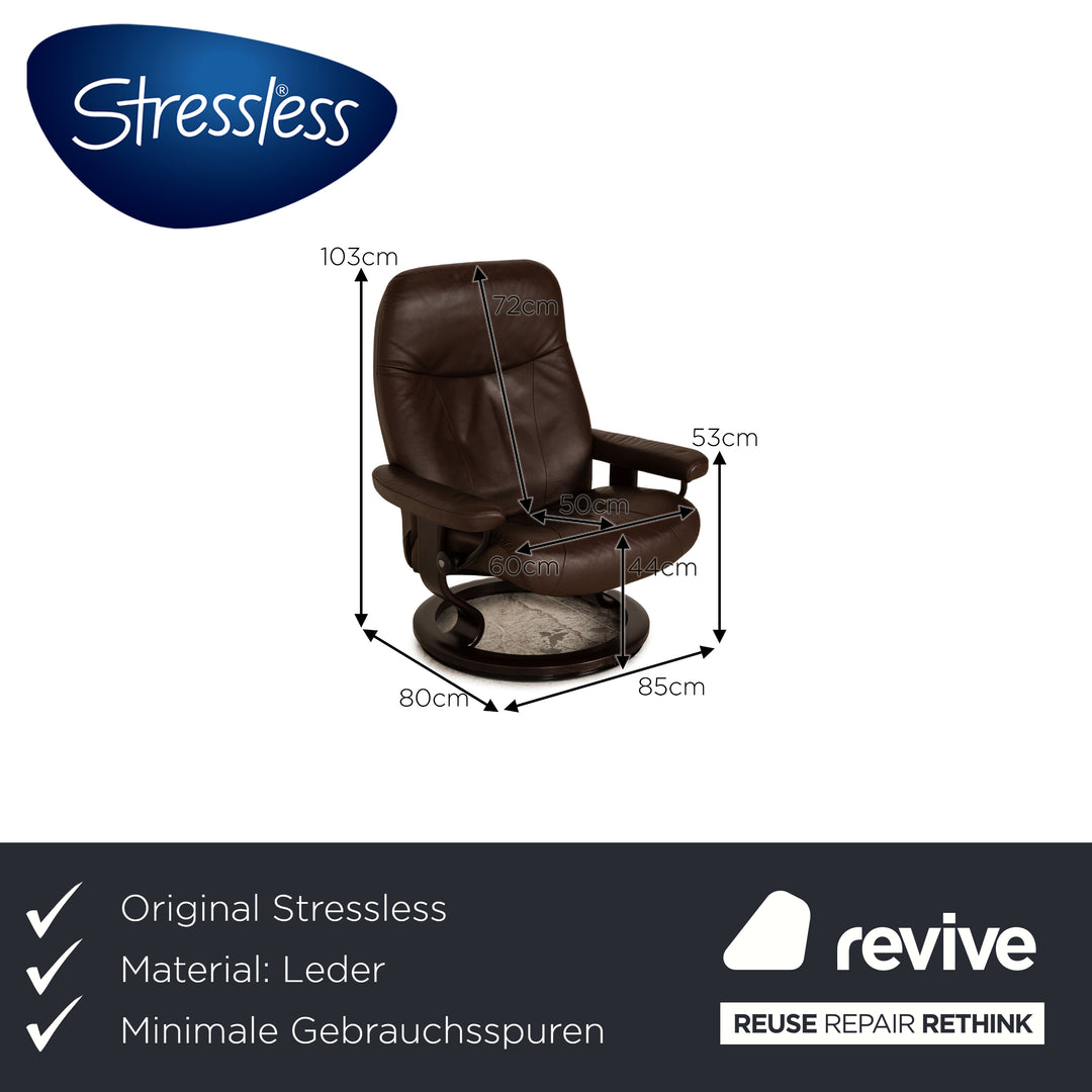 Stressless Garda Leder Sessel Braun Dunkelbraun Größe M inkl. Hocker