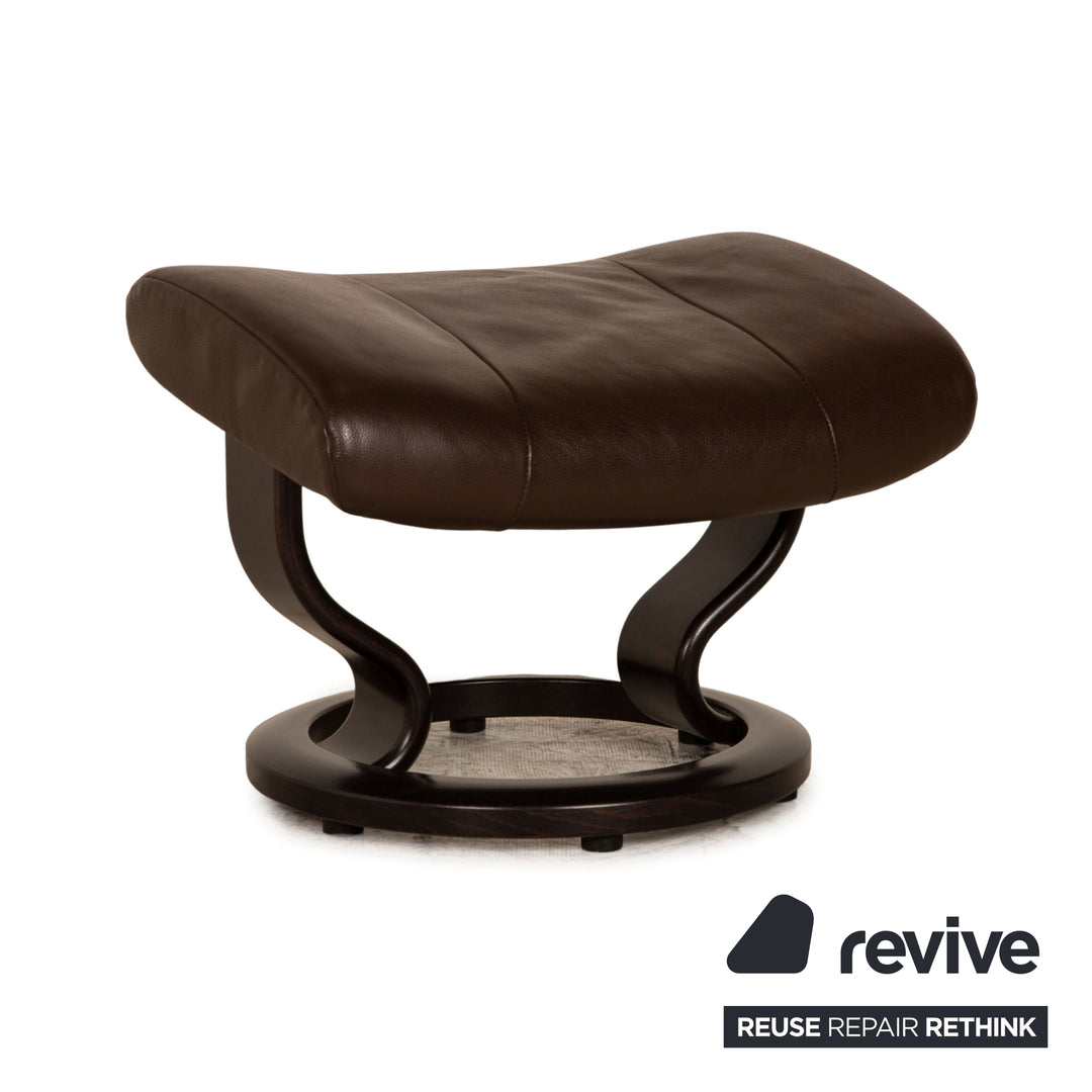 Stressless Garda leather armchair brown dark brown size M incl. footstool