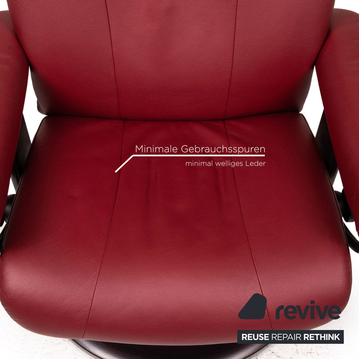 Stressless Garda Leder Sessel inkl. Hocker Rot Funktion Relaxfunktion Relaxsessel