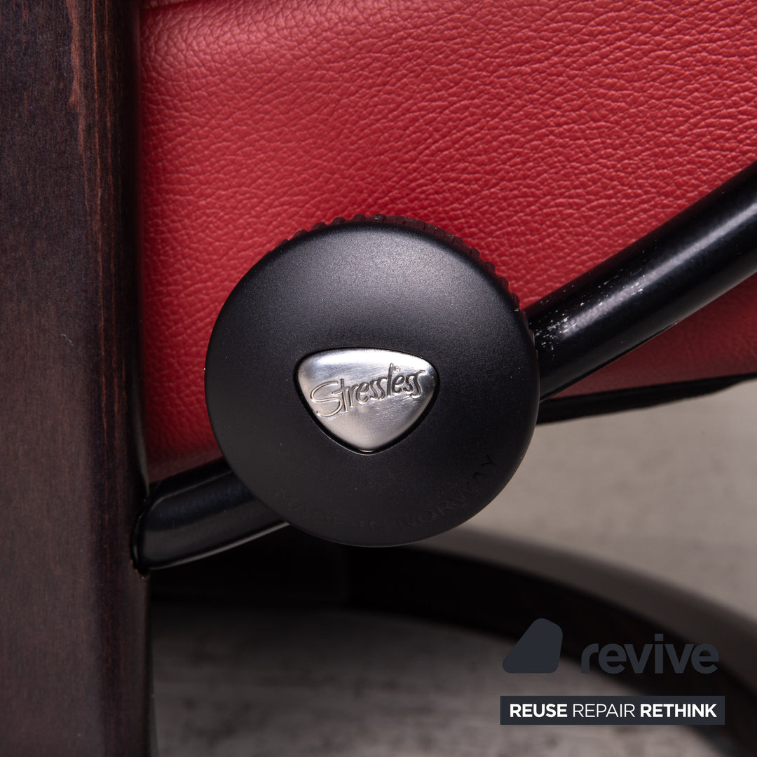 Stressless Garda Leder Sessel inkl. Hocker Rot Funktion Relaxfunktion Relaxsessel