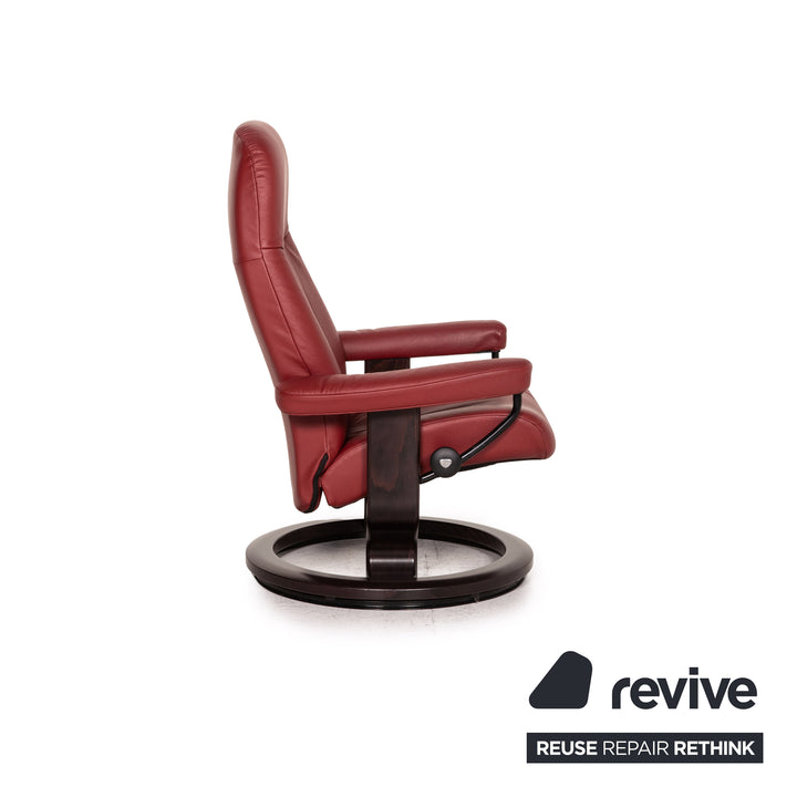 Stressless Garda Leder Sessel inkl. Hocker Rot Funktion Relaxfunktion Relaxsessel