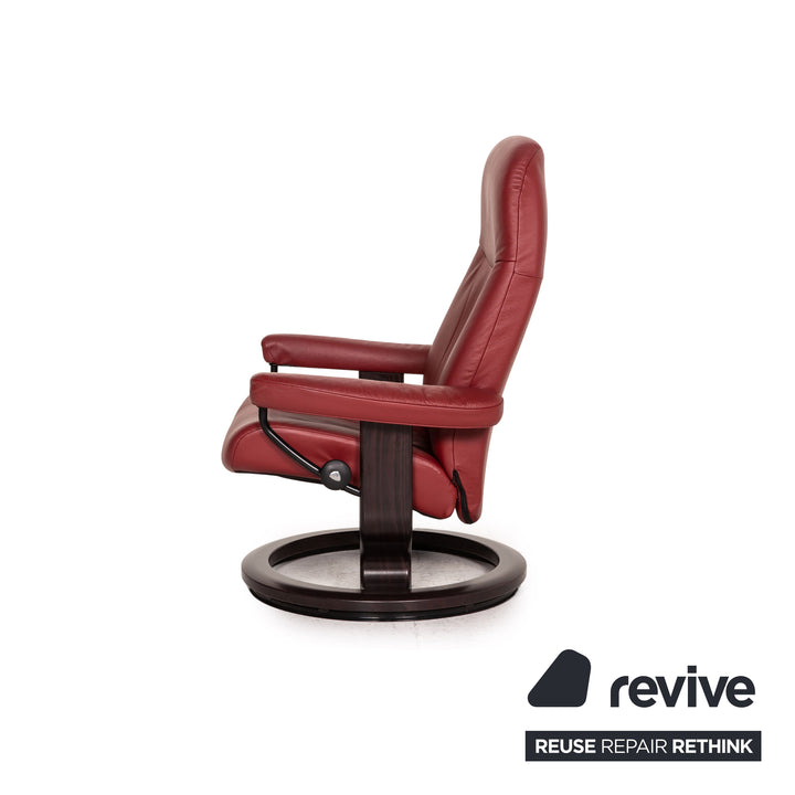 Stressless Garda Leder Sessel inkl. Hocker Rot Funktion Relaxfunktion Relaxsessel