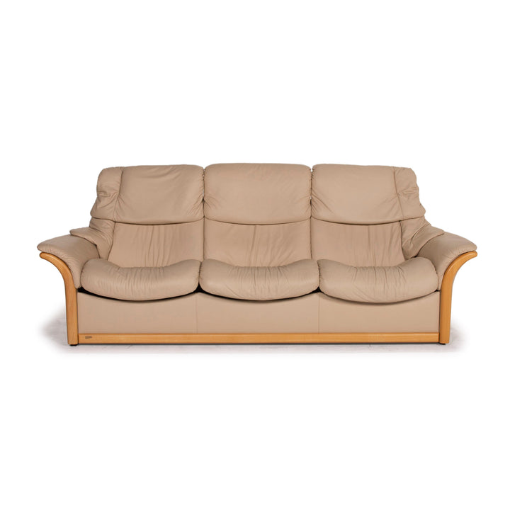 Stressless Granada Leder Sofa Beige Dreisitzer #14914