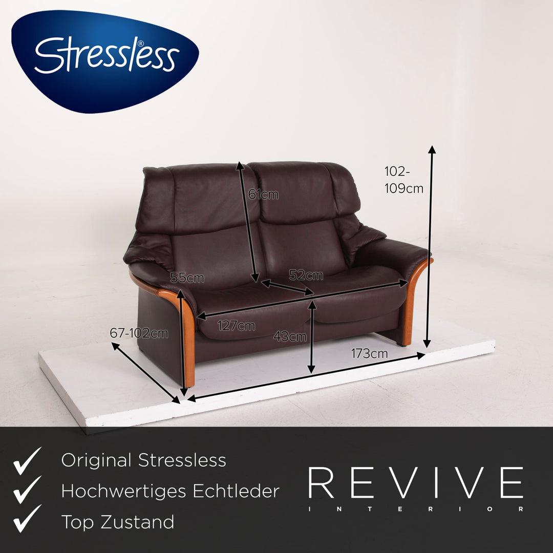 Stressless Granada Leder Sofa Dunkelbraun Zweisitzer #15095