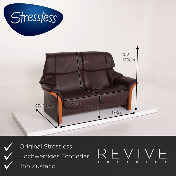 Stressless Granada Leder Sofa Dunkelbraun Zweisitzer #15095