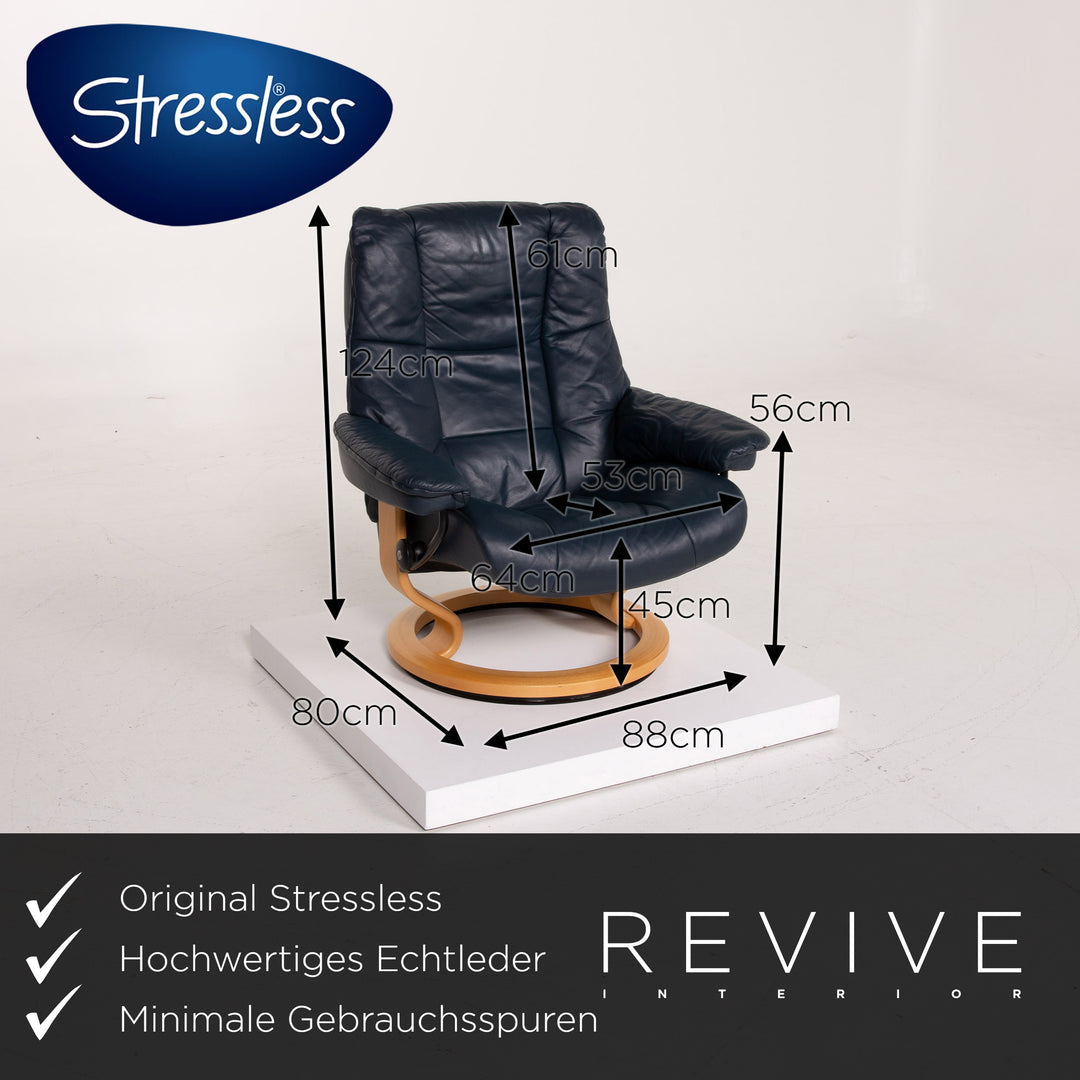Stressless Kensington Leder Sessel Blau Relaxfunktion #13957