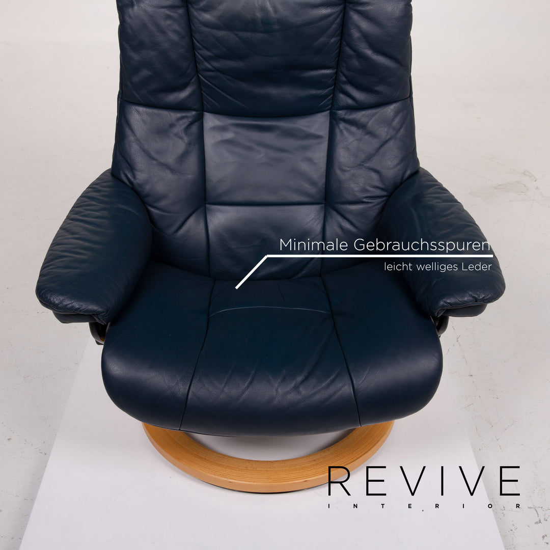 Stressless Kensington Leder Sessel Blau Relaxfunktion #13957