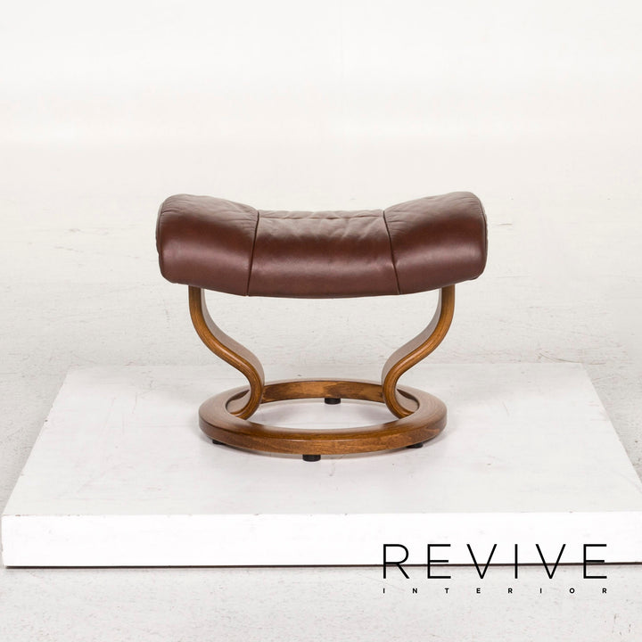 Stressless Kensington Leather Armchair incl. Footstool Brown #12718