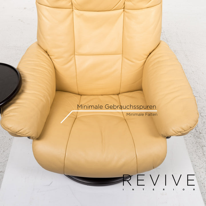 Stressless Kensington Leder Sessel inkl. Hocker Gelb Funktion Relaxfunktion #13347