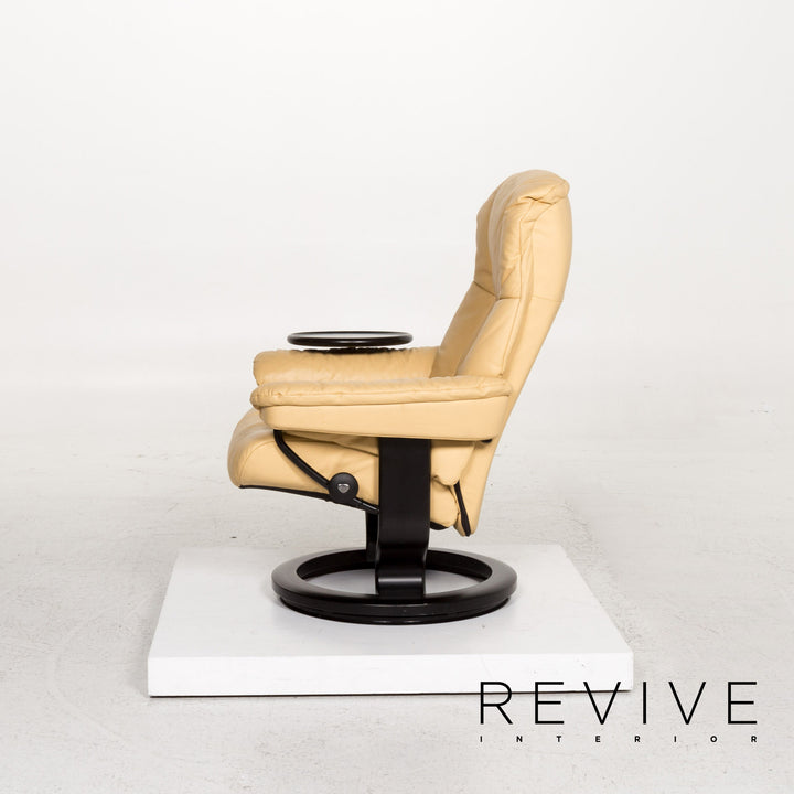 Stressless Kensington Leder Sessel inkl. Hocker Gelb Funktion Relaxfunktion #13347