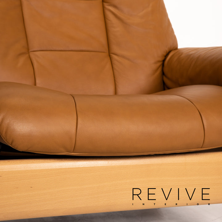 Stressless Kensington Leder Sofa Cognac Braun Funktion Zweisitzer Couch #13646