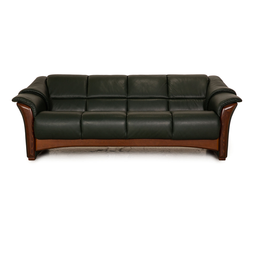 Stressless Leder Dreisitzer Grün Sofa Couch