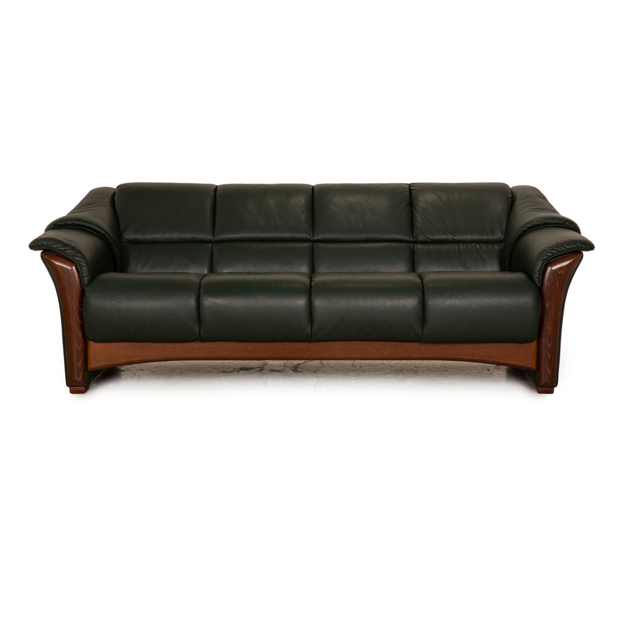 Stressless Leder Dreisitzer Grün Sofa Couch