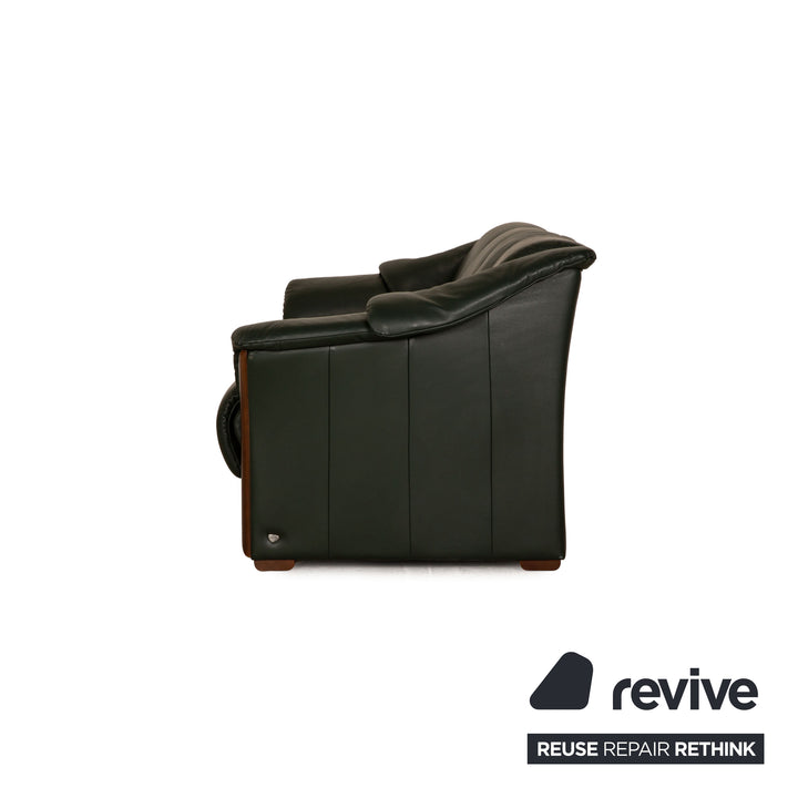 Stressless Leder Dreisitzer Grün Sofa Couch
