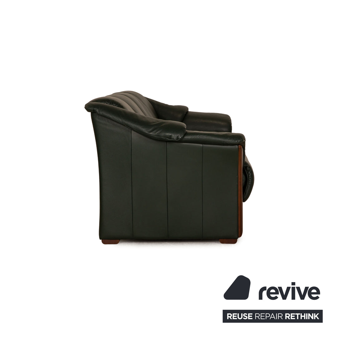 Stressless Leder Dreisitzer Grün Sofa Couch