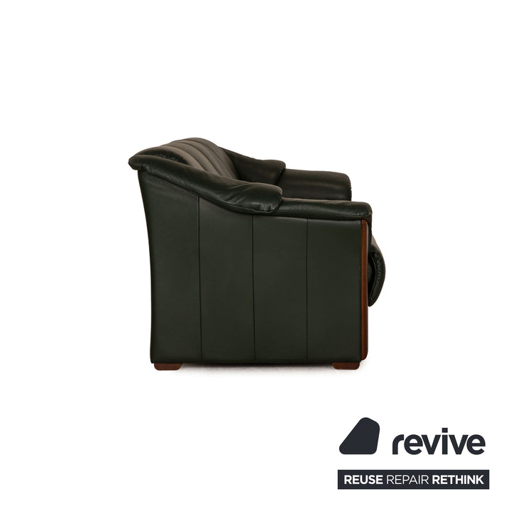 Stressless Leder Dreisitzer Grün Sofa Couch