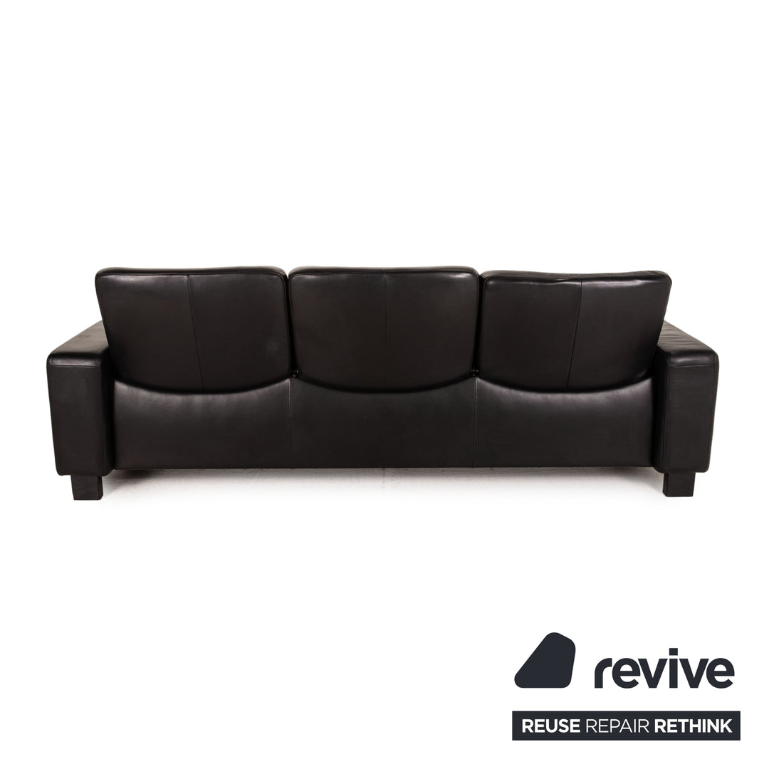 Stressless Leder Dreisitzer Schwarz Sofa Couch