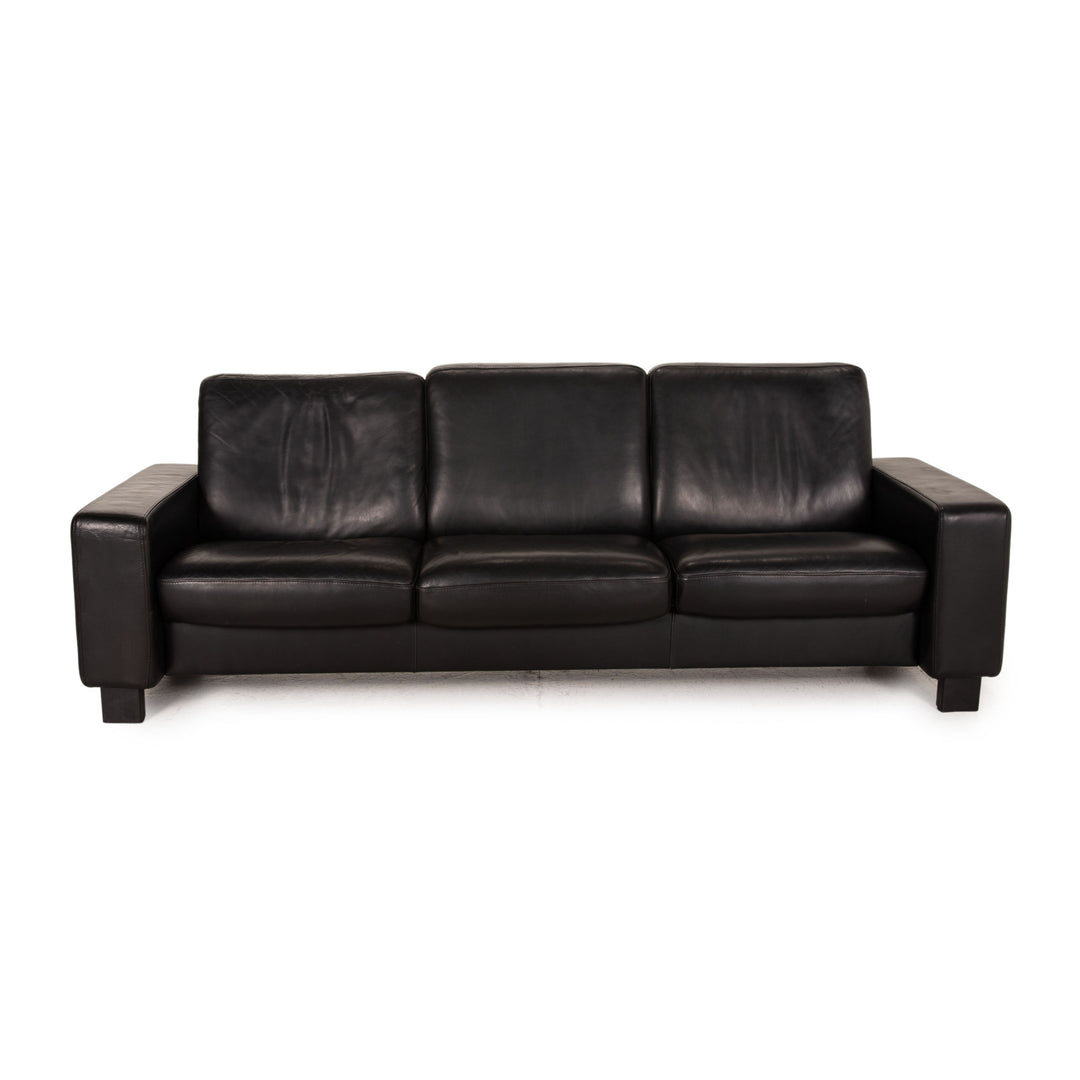 Stressless Leder Dreisitzer Schwarz Sofa Couch