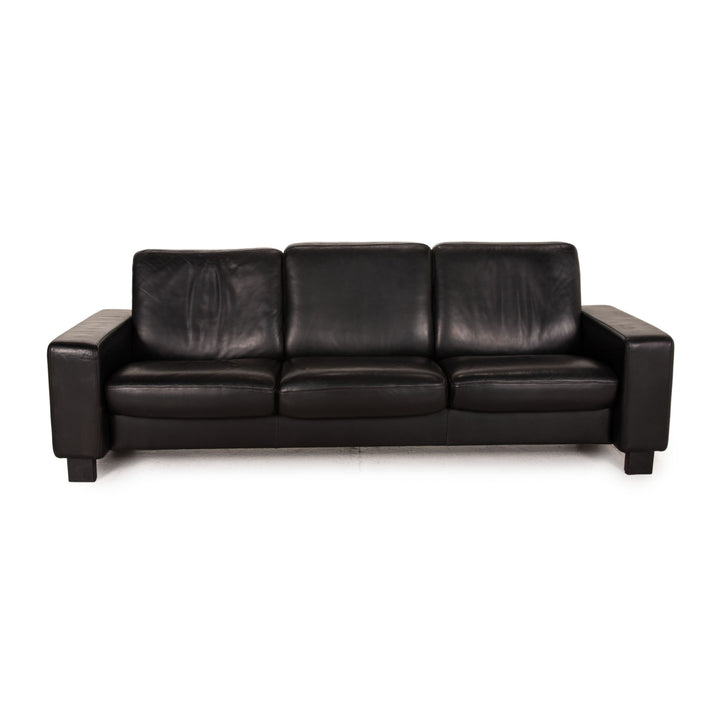Stressless Leder Dreisitzer Schwarz Sofa Couch