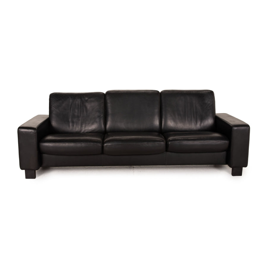 Stressless Leder Dreisitzer Schwarz Sofa Couch